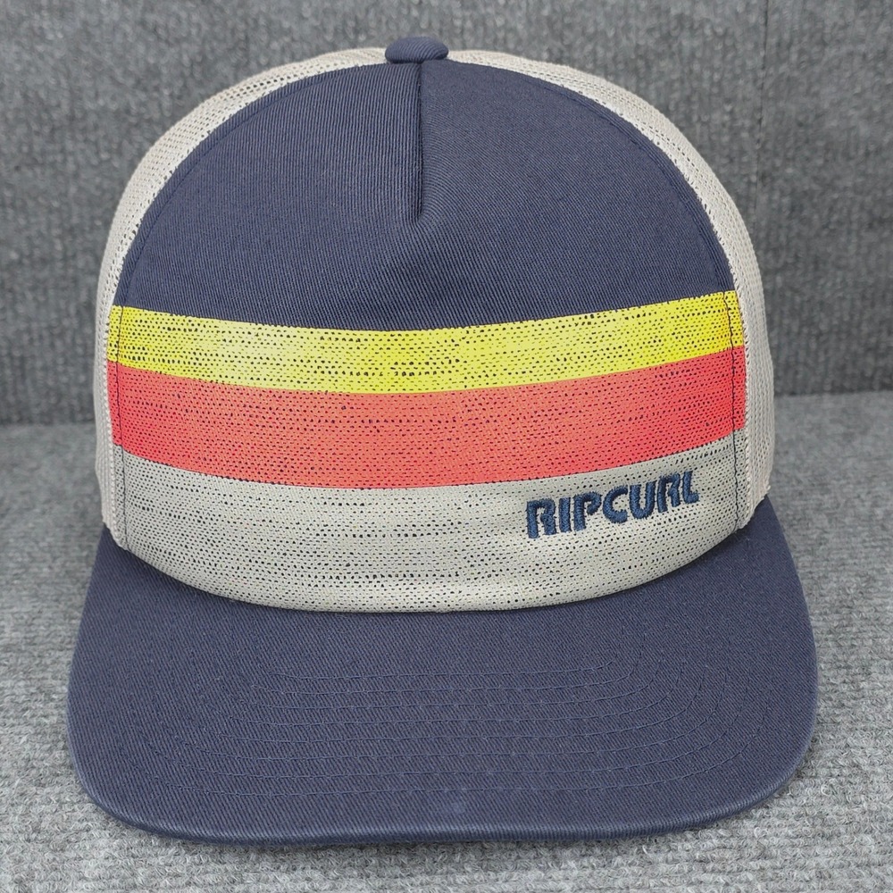 Rip Curl Hat Cap Foam Front Snap Back Trucker Blue Grey Surf Skate Streetwear